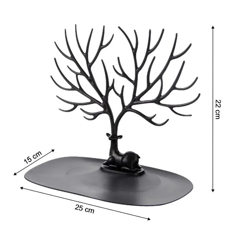 Deer Antlers Jewelry Holder - Elegant Tree Design Jewelry Organizer for Necklaces, Bracelets, and Rings