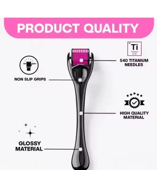 Premium Derma Roller 0.5mm 540 Micro Needles – Hair & Skin Care Tool
