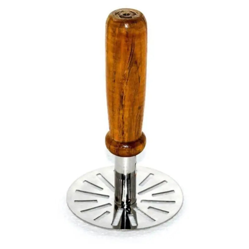 Stainless Steel Potato Masher with Wooden Handle Pav Bhaji Masher for Easy Mashing