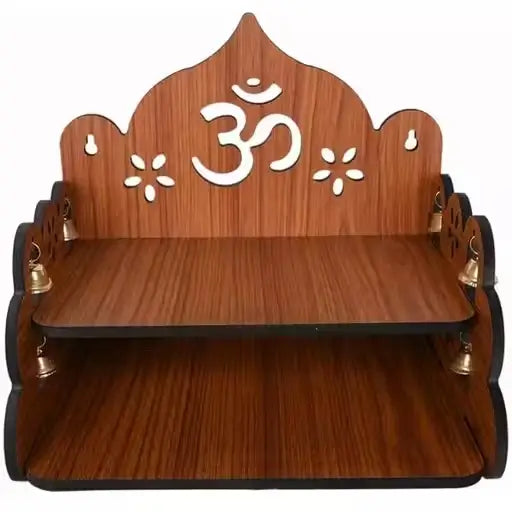 Wooden Handcrafted Om Pattern Home Temple