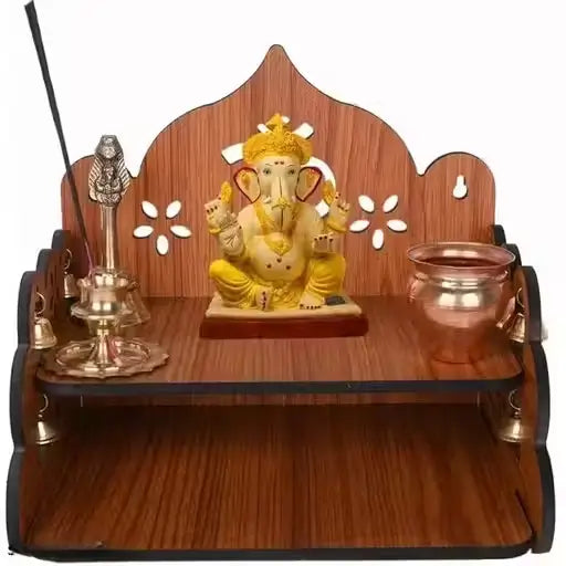 Wooden Handcrafted Om Pattern Home Temple
