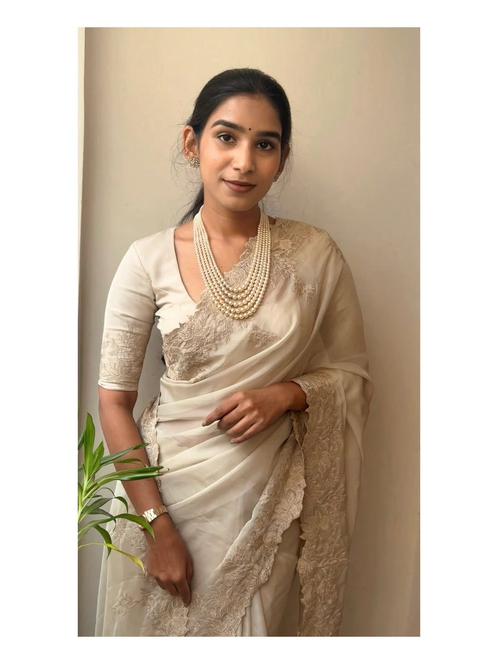LUXE Organza Embroider Saree with scollap work