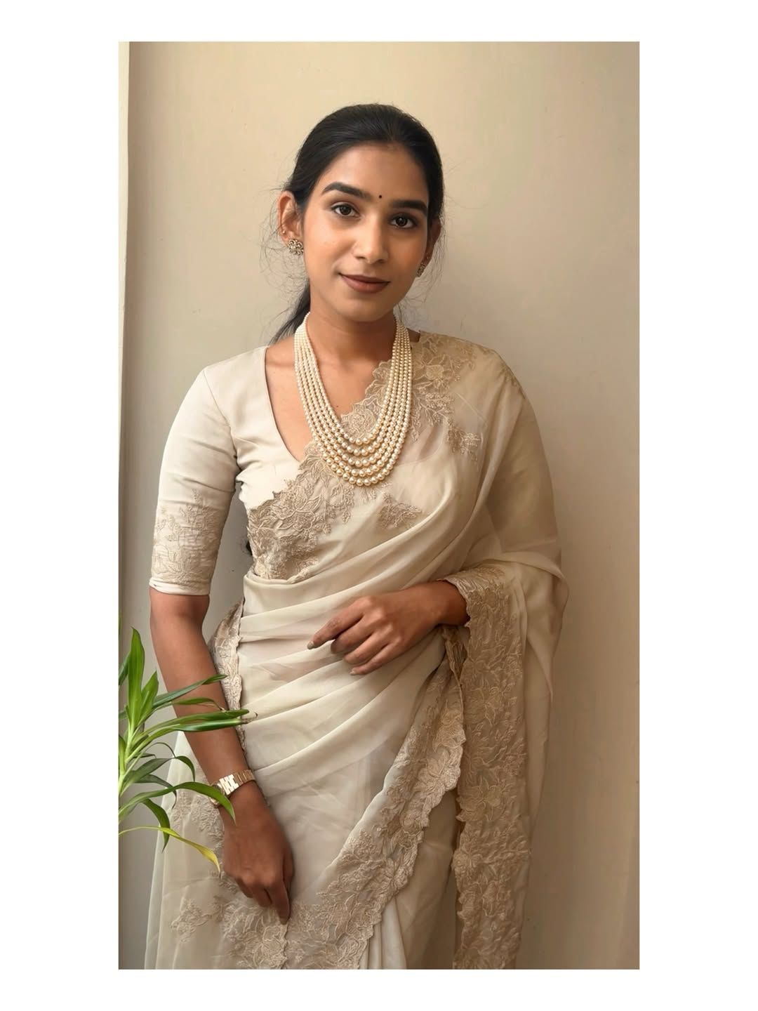 LUXE Organza Embroider Saree with scollap work