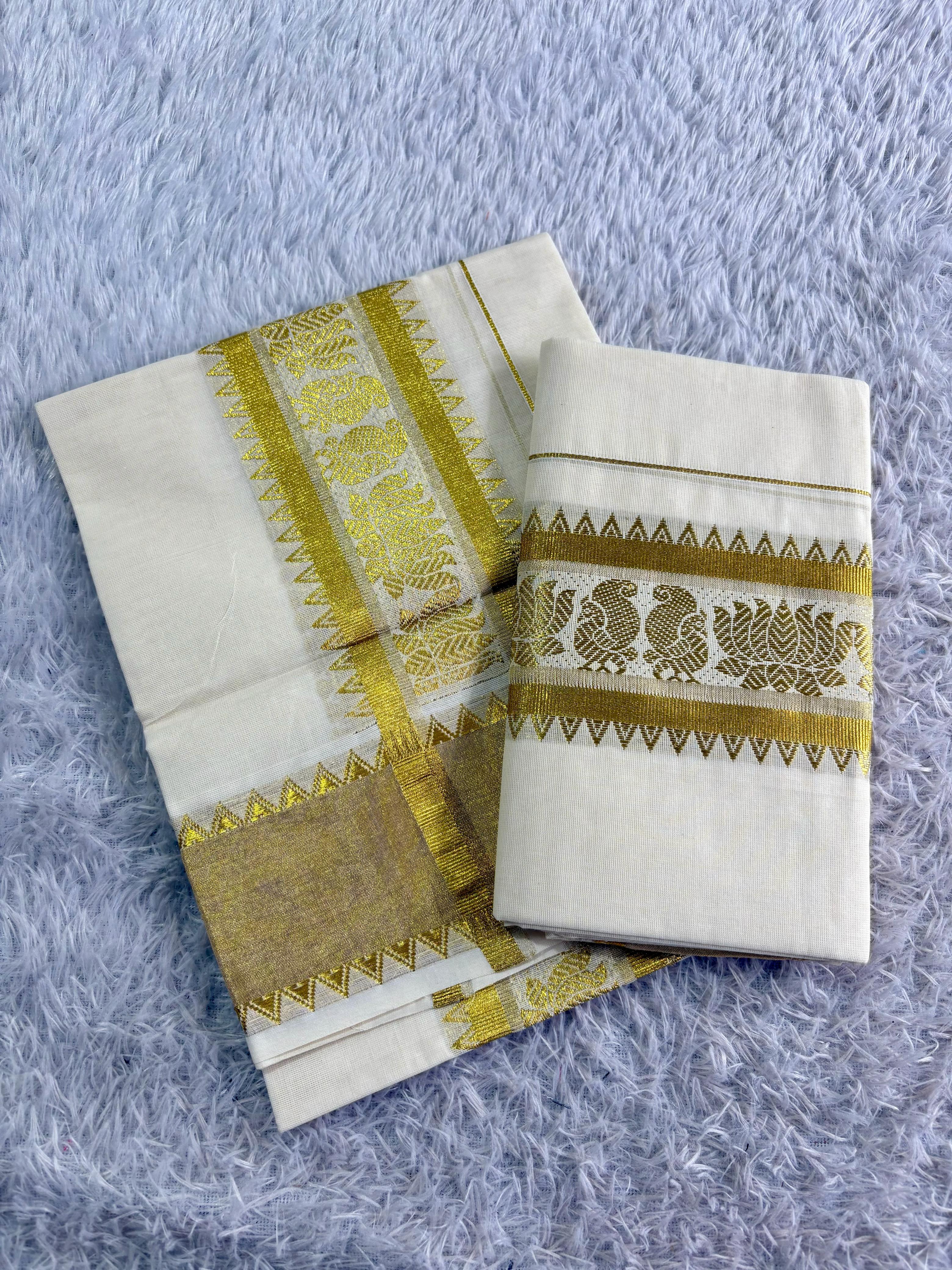 Pure Cotton Kasavu Weave Set Mundu