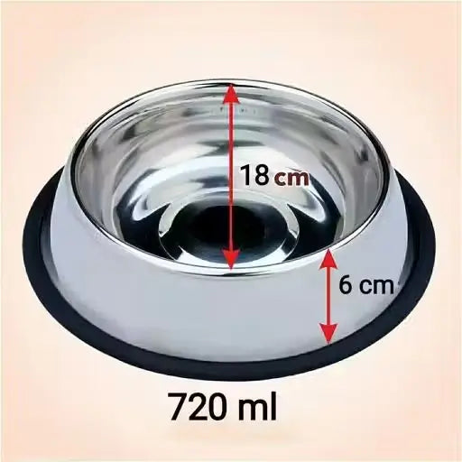 Stainless Steel Non-Skid Pet Feeding Bowl 750 ml