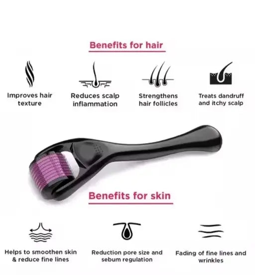 Premium Derma Roller 0.5mm 540 Micro Needles – Hair & Skin Care Tool